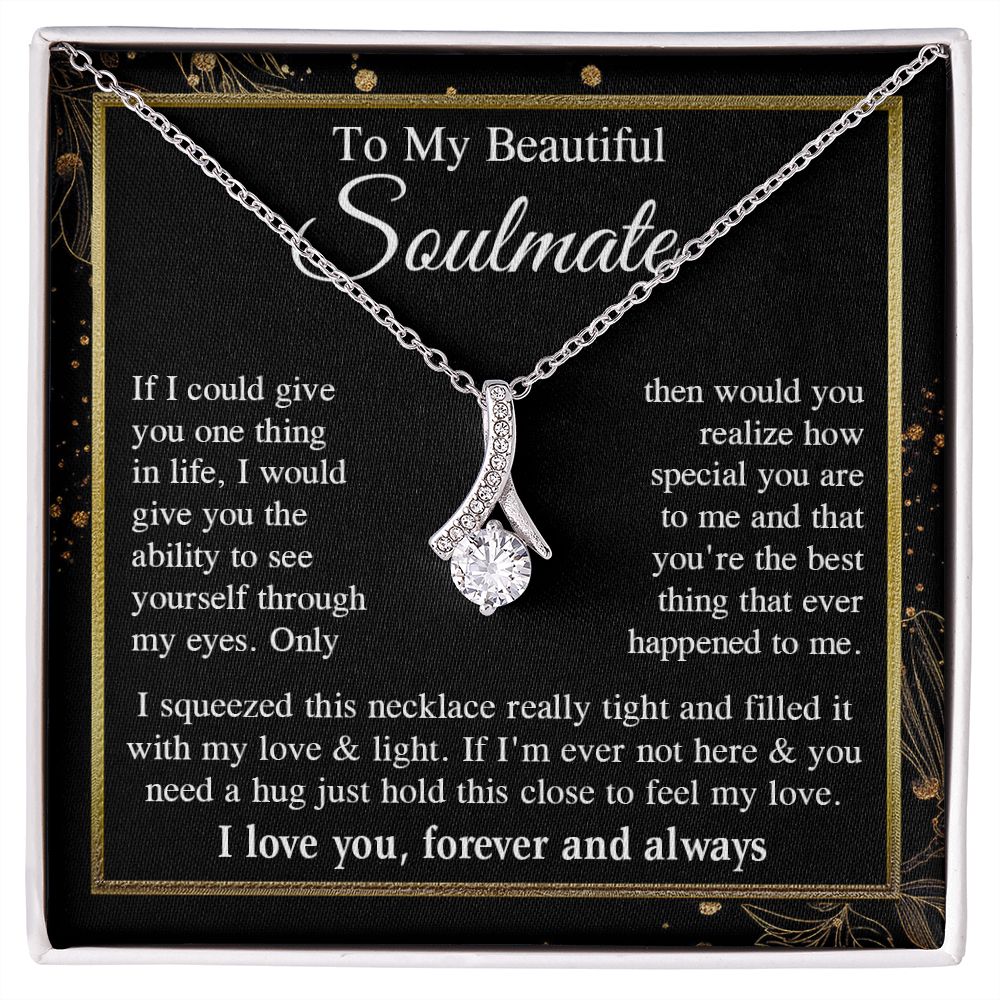 Soulmate Necklace Gift for Her, Soulmate Jewelry, Necklace for Future Wife, Valentine Jewelry for Wife Necklace Gifts from Husband - Soulmate Gift Necklace with Message Card and Gift Box Allruing Necklace