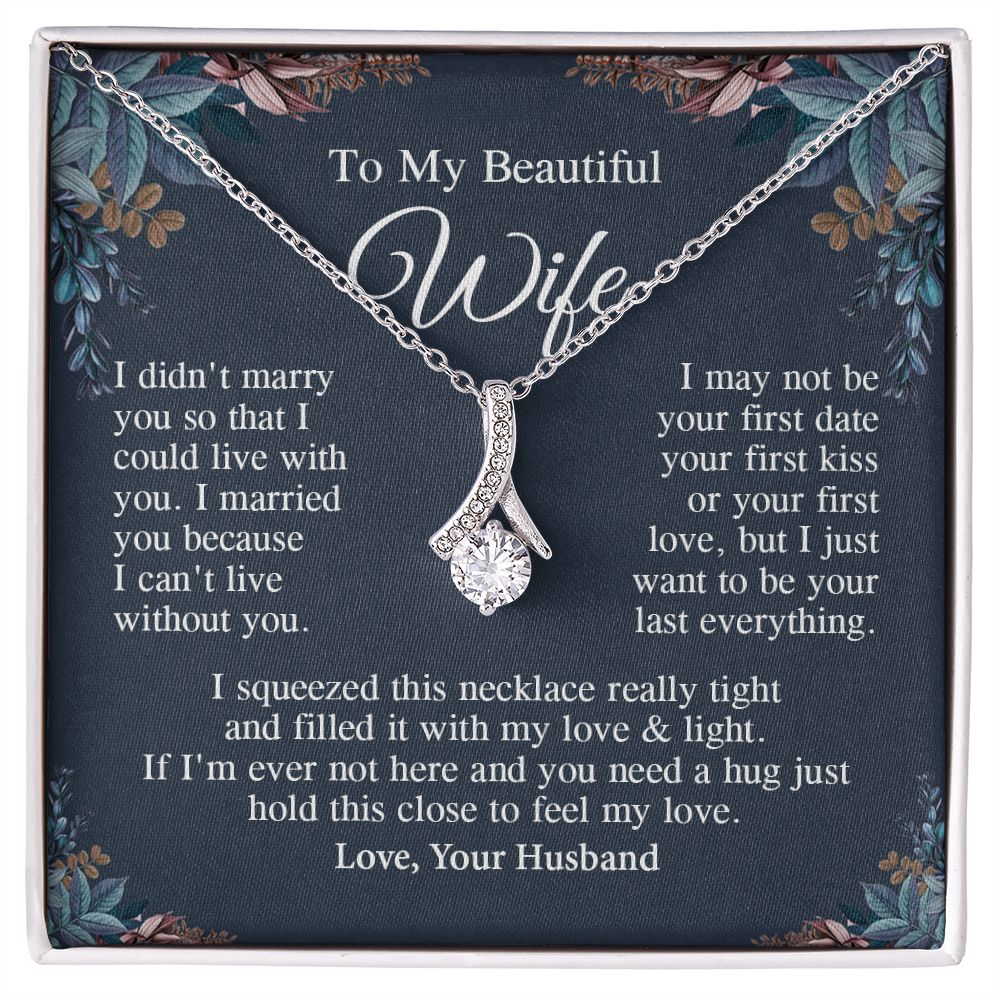 Wife Necklace Gift From Husband, Anniversary Romantic Gifts for Wife from Husband, Wife Anniversary Gifts Message Card and Necklace Gifts Box Gift Box Styles on Birthday, Wedding, Anniversary, Valentine Allruing Necklace