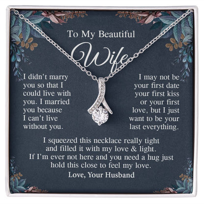 Wife Necklace Gift From Husband, Anniversary Romantic Gifts for Wife from Husband, Wife Anniversary Gifts Message Card and Necklace Gifts Box Gift Box Styles on Birthday, Wedding, Anniversary, Valentine Allruing Necklace