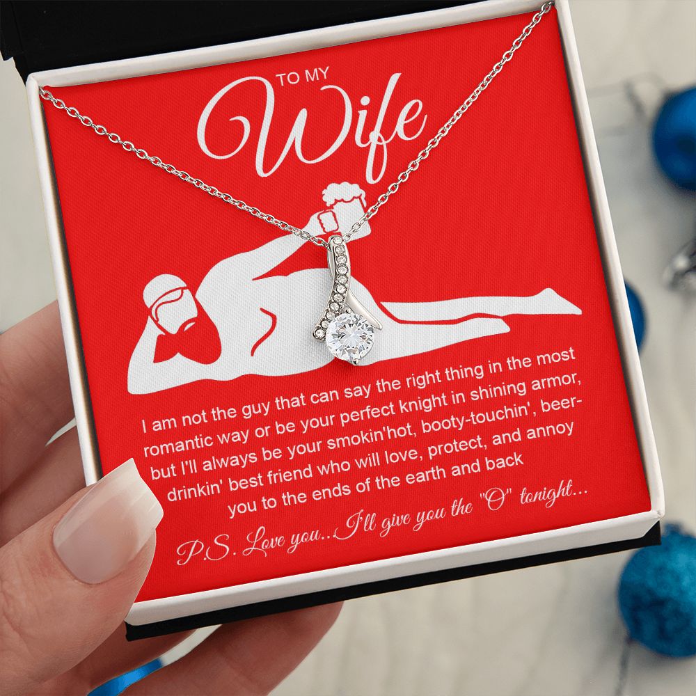 To My Wife Necklace For Women, Funny Gifts For Girlfriend,Valentine Presents For Girlfriend, Best Birthday Meaningful Gift Ideas For Wife, Women Romantic Jewelry For Her Anniversary Message Card and Gift Box Styles  Allruing Necklace