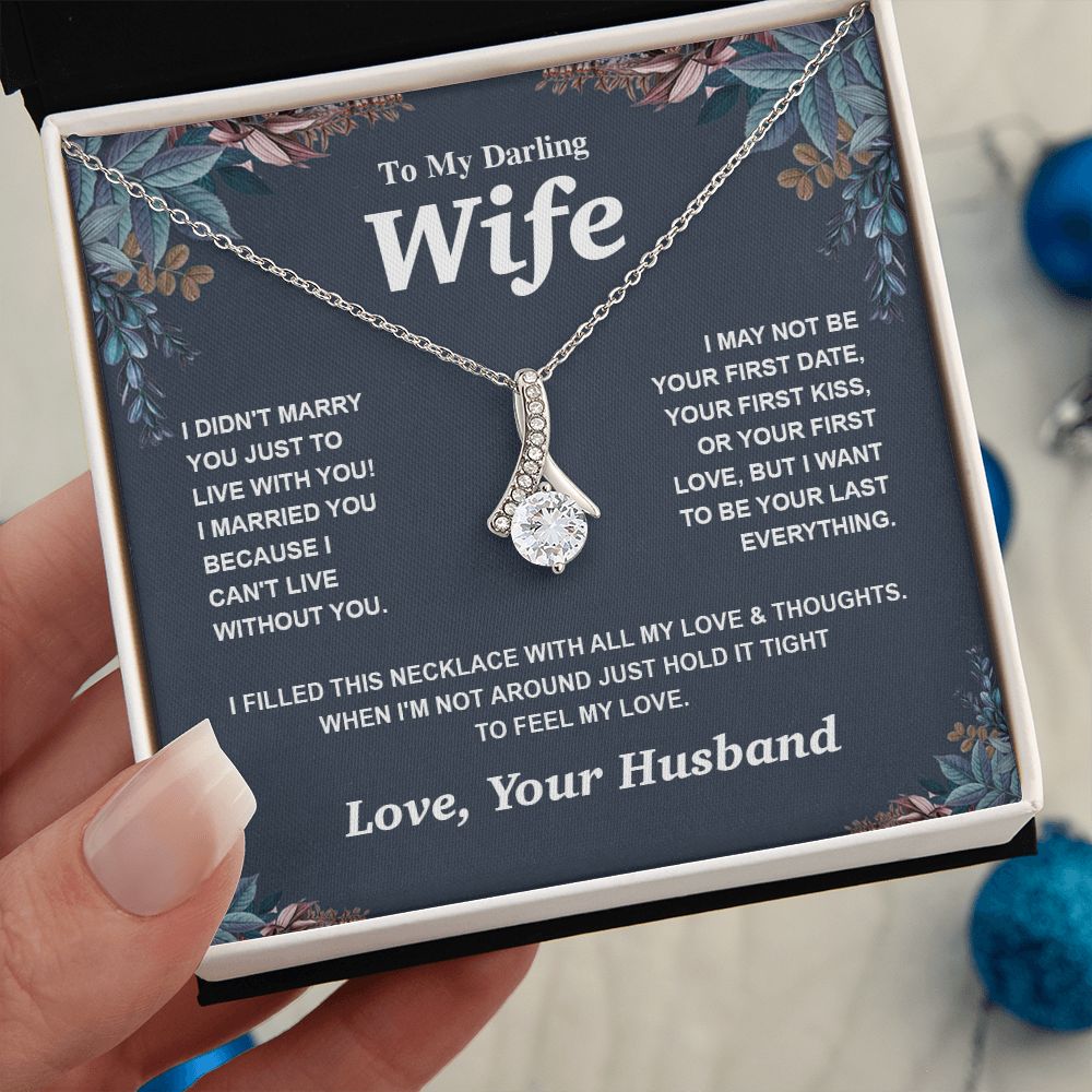Valentine Gifts for Wife Necklace from Husband, Gifts for Wife from Husband, Valentine Gifts for Her Gifts Soulmate Message Card and Necklace Gift Box Gift Box Styles on Birthday, Wedding, Anniversary, Valentine Allruing Necklace