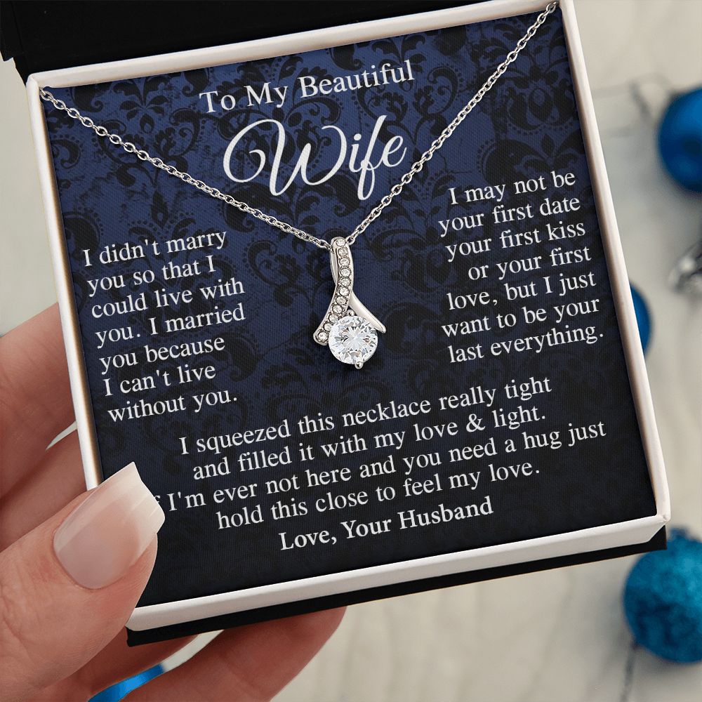 Wife Necklace Gift From Husband, Anniversary Romantic Gifts for Wife from Husband, Wife Valentine Gifts Message Card and Necklace Gifts Box Gift Box Styles on Birthday, Wedding, Anniversary, Valentine Allruing Necklace