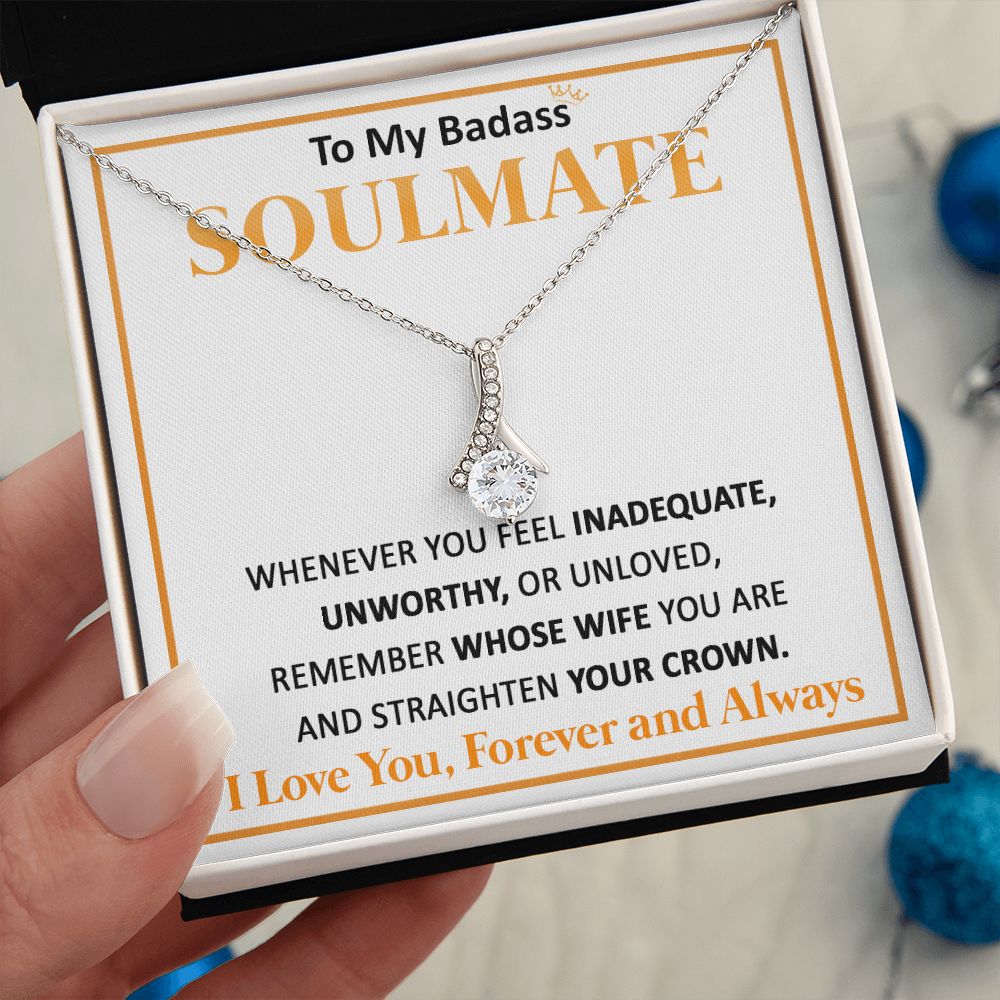 Couples Gifts, To My Dear Wife Necklace Gifts From Husband, Wedding Anniversary Jewelry For Wife From Husband, Wife Birthday From Husband, Necklace Custom Name Message Card and Gift Box Styles on Birthday, Christmas, Wedding, Anniversary Allruing Necklace