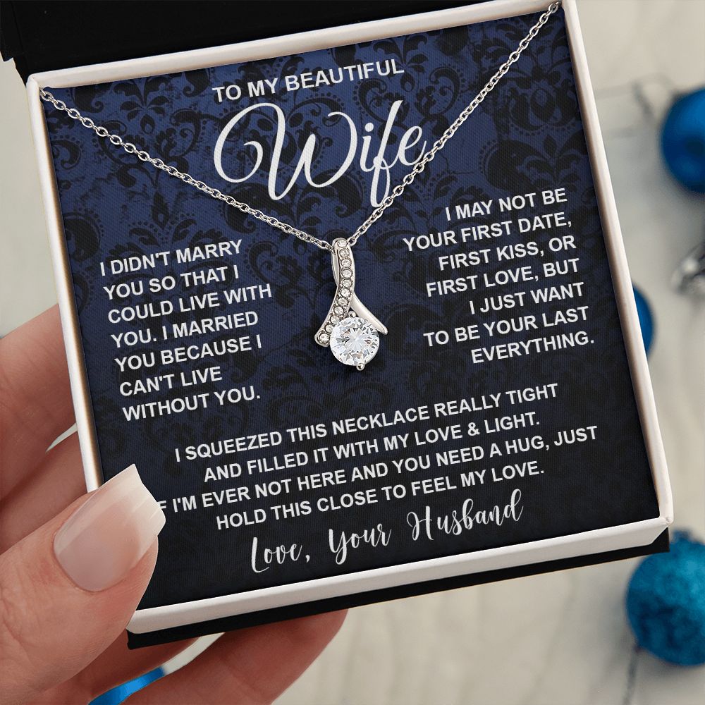 Wife Necklace Gifts From Husband, For Wife From Husband, Soulmate Valentine Gifts From Husband, Necklaces For Wife From Husband To My Wife Necklace Message Card and Necklace Gift Box Gift Box Styles on Birthday, Wedding, Anniversary, Valentine Allruing Ne