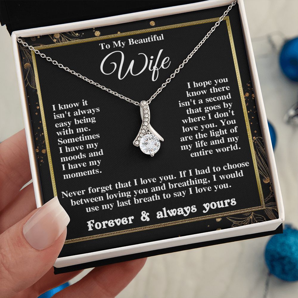 Gifts for Wife Necklace from Husband, Gifts for Wife from Husband, Birthday Gifts for Her Gifts Soulmate Message Card and Necklace Gift Box Gift Box Styles on Birthday, Wedding, Anniversary, Valentine Allruing Necklace