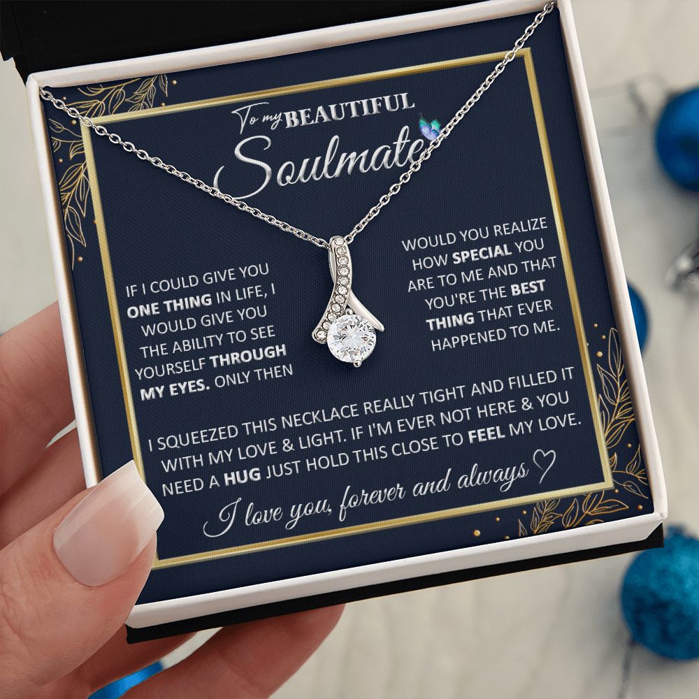 Couples Gifts, To My Dear Wife Necklace Gifts From Husband, Wedding For Wife From Husband, Wife Birthday From Husband, To My Beautiful Wife, Necklace Custom Name Message Card and Gift Box Styles on Birthday, Christmas, Wedding, Anniversary Allruing Neckla