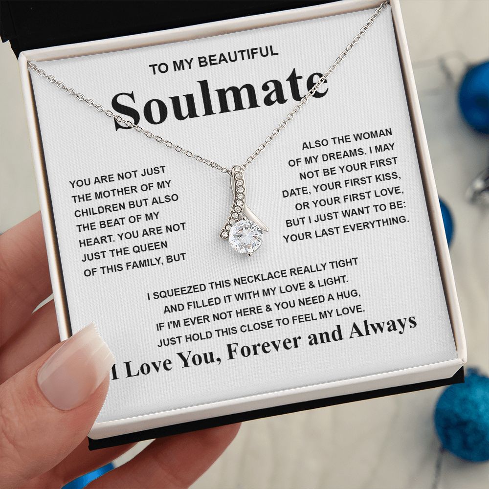 Gifts For Soulmate Birthday Gifts From Husband Necklace Valentines Days, Necklace for Future Soulmate, Valentine Necklace Jewelry for Wife Necklace Gifts from Husband - Soulmate Gift Necklace with Message Card and Gift Box Allruing Necklace