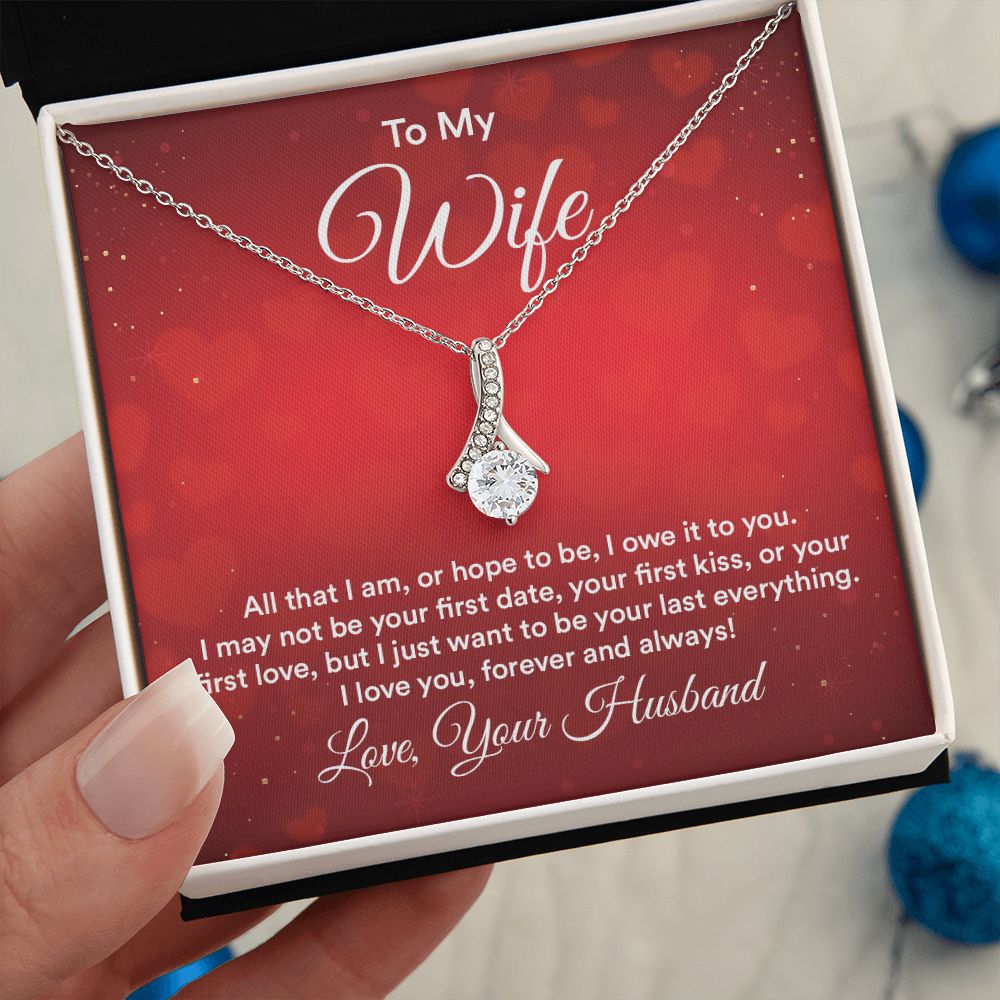 Couples Gifts,My Wife Necklace Gifts From Husband, Wedding Anniversary Jewelry For Wife From Husband, Wife Birthday From Husband, To My Soulmate Message Card and Gift Box styles On Birthday, Christmas, Anniversary  Allruing Necklace