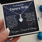 Future Wife Necklace My Last Everything, Promise Necklace For Her, Fiance Gifts For Her, Wedding Gifts For Future Wife With Message Card Box LED, Soulmate Necklace For Women, To My Wife Necklace Allruing Necklace