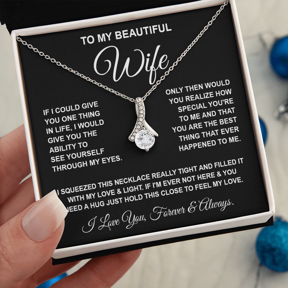 Soulmate Necklace Gifts From Husband, For Wife From Husband, Wife Gifts From Husband, Necklaces For Wife From Husband To My Wife Necklace Message Card and Necklace Gift Box Gift Box Styles on Birthday, Wedding, Anniversary, Valentine Allruing Necklace
