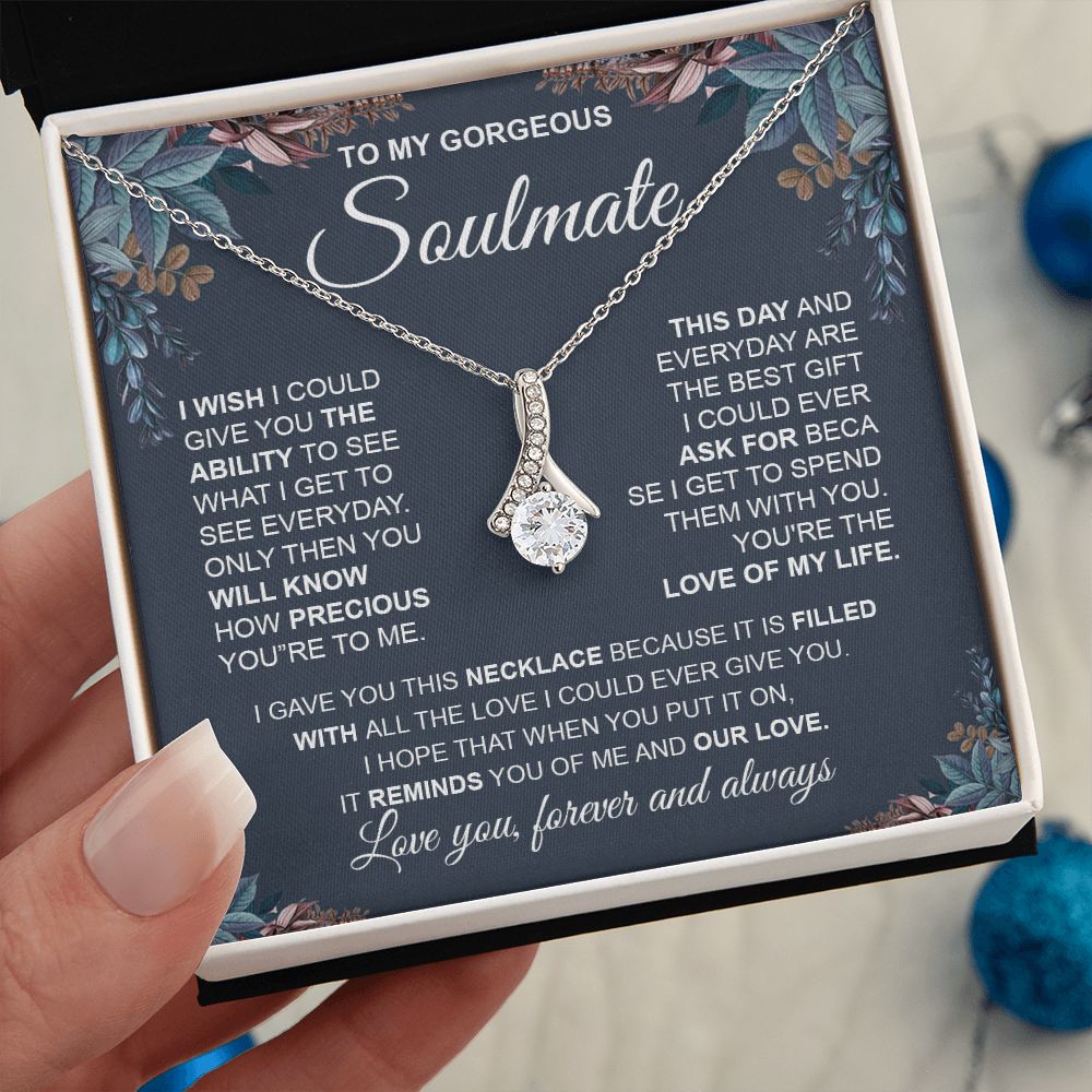 to My Soulmate Necklace from Husband, Necklaces for Wife from Husband, to My Soulmate Necklace for Women, Soulmate Jewelry for Wife Anniversary Jewelry Gifts for Wife Valentine Gifts from Husband Allruing Necklace