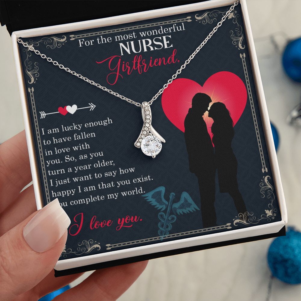 Couples Gifts, Nusre Wife Girlfriend Necklace Gifts From Husband, Wedding Anniversary Jewelry For Wife From Husband, Wife Birthday From Husband, To My Beautiful Girlfriend Message Card and Gift Box styles On Birthday, Christmas, Anniversary  Allruing Neck