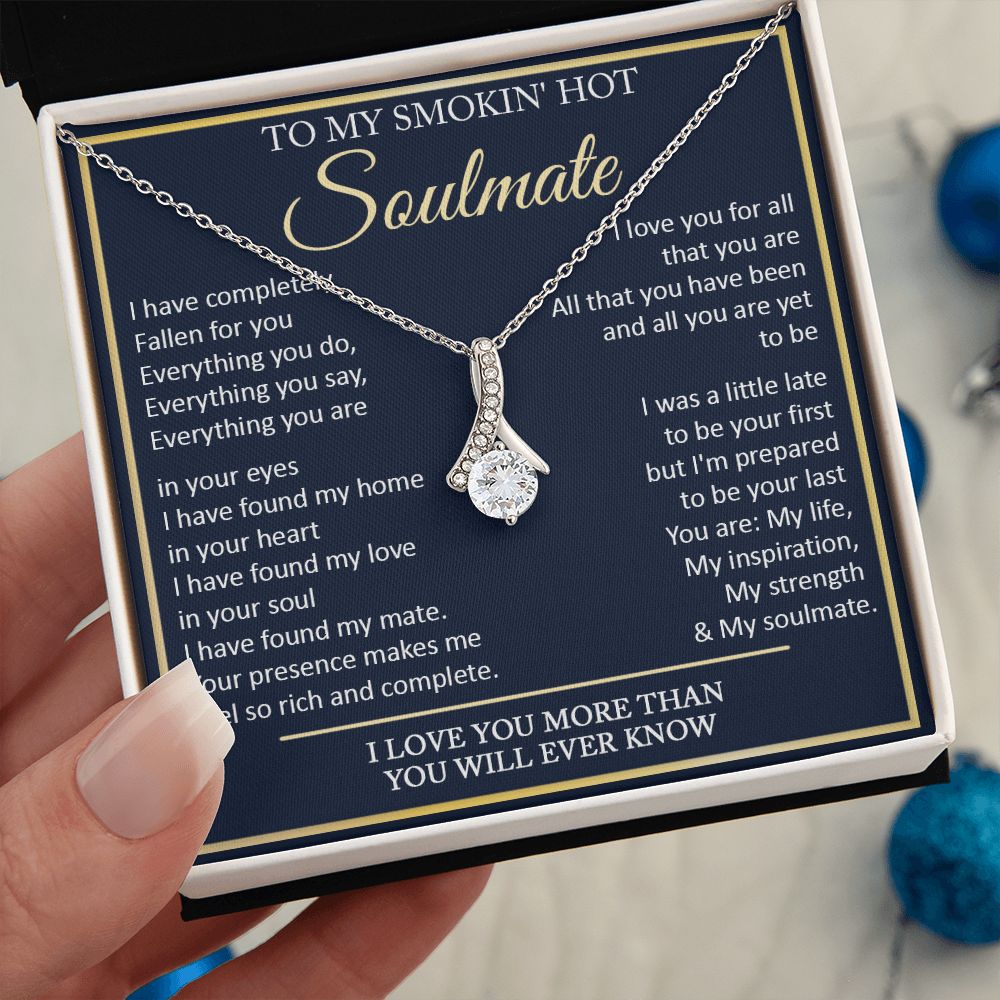 Couples Gifts, To My Smokin Hot Wife Necklace Gifts From Husband, Wedding Anniversary For Wife From Husband, To My Beautiful Wife, Necklace Custom Name Message Card and Gift Box Styles on Birthday, Christmas, Wedding, Anniversary Allruing Necklace