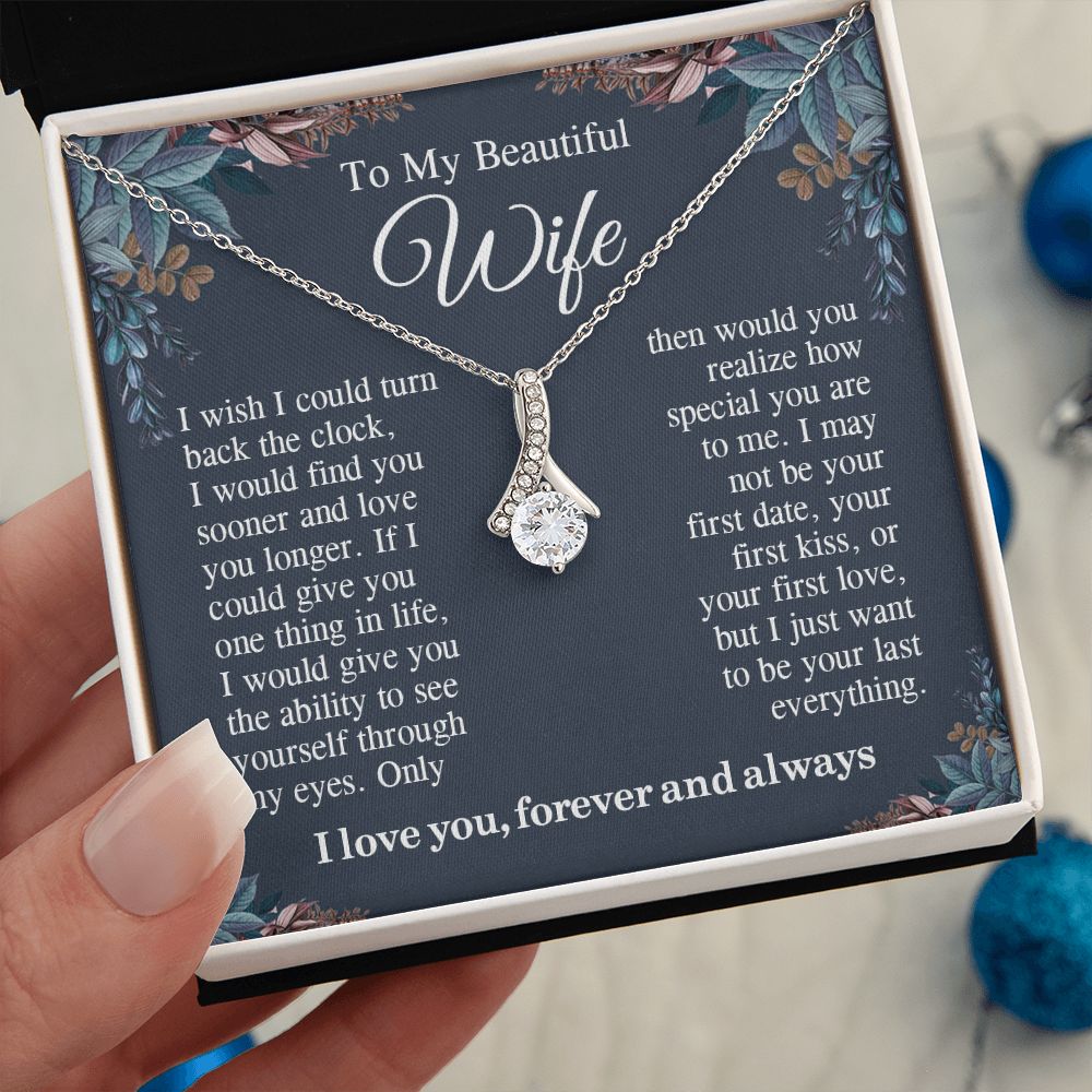 To My Beautiful Soulmate Necklace Gift For Her, Wife Gifts From Husband, Valentine Gifts For Wife From Husband To My Wife Necklace Message Card and Necklace Gift Box Gift Box Styles on Birthday, Wedding, Anniversary, Valentine Allruing Necklace