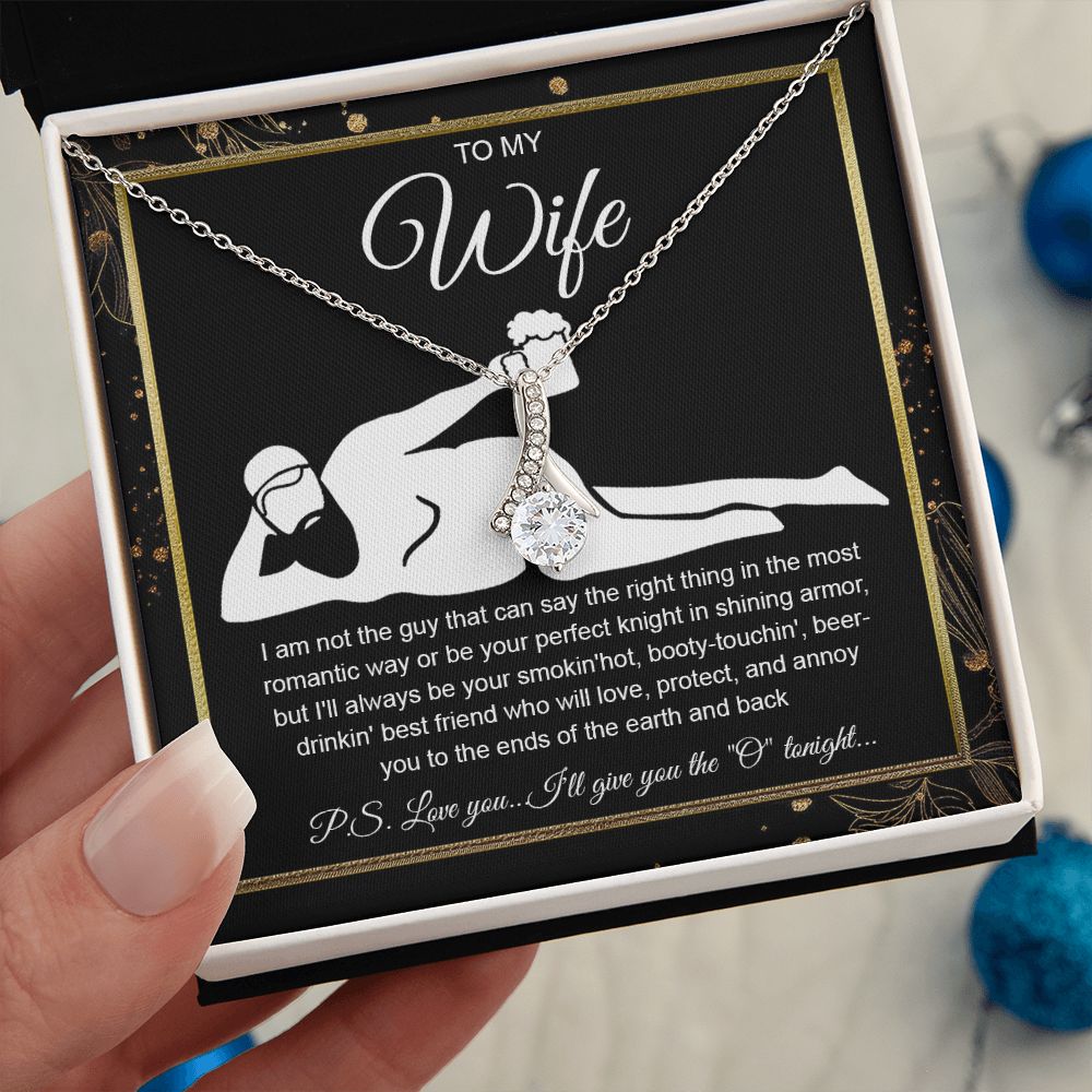 To My Wife Necklace For Women, Funny Gifts For Girlfriend,Valentine Christmas Presents For Girlfriend, Best Birthday Meaningful Gift Ideas For Wife, Women Romantic Jewelry For Her Wedding Message Card and Gift Box Styles Allruing Necklace