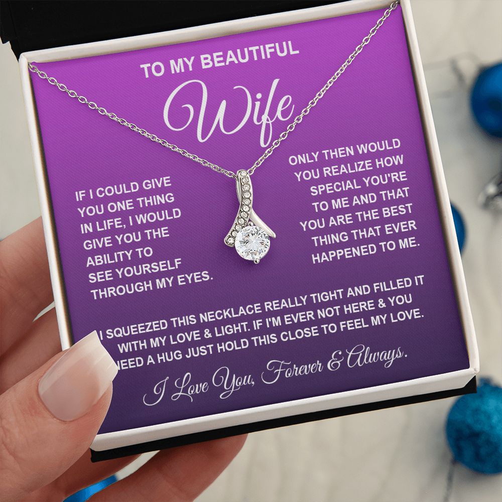 Soulmate Necklace Gifts From Husband, For Wife From Husband, Soulmate Gifts From Husband, Necklaces For Wife From Husband To My Wife Necklace Message Card and Necklace Gift Box Gift Box Styles on Birthday, Wedding, Anniversary, Valentine Allruing Necklace