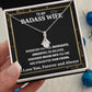 Wife Necklace Gift From Husband To My Badass Wife Pendant Valentine Jewelry with Message Card and Gift Box. Gift for Wife. Necklace Gift Set for Wife Necklace Gifts Box Gift Box Styles Allruing Necklace