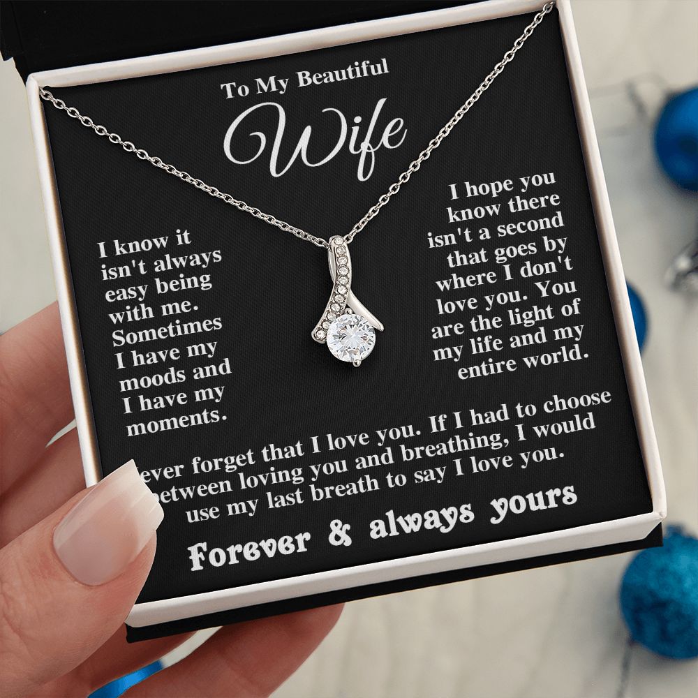 Gifts for Wife Necklace from Husband, Gifts for Wife from Husband, Anniversary Gifts for Her Gifts Soulmate Message Card and Necklace Gift Box Gift Box Styles on Birthday, Wedding, Anniversary, Valentine Allruing Necklace