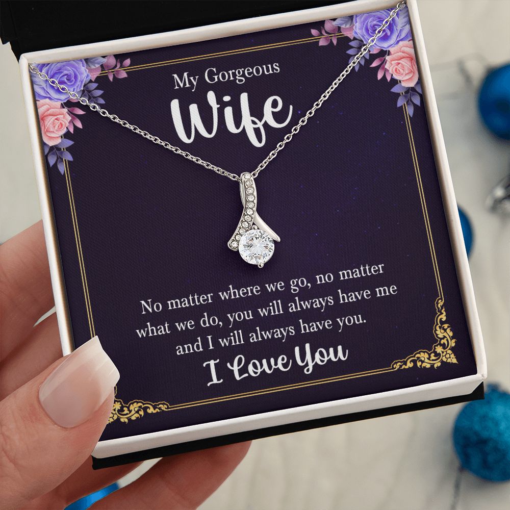 To My Wife Necklace Romantic Gifts For Her Unique Necklaces For Wife From Husband Cute Valentines Day Anniversary Birthday, Love Knot Meaningful Necklace Message Card and Gift Box Styles on Birthday, Christmas, Anniversary  Allruing Necklace