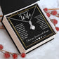 To My Beautiful Wife Necklace Gift, Soulmate for Wife Valentine Gifts from Husband, Wedding for Women, Soulmate Gifts, Message Card and Necklace Gifts Box Gift Box Styles on Birthday, Wedding, Anniversary, Valentine Allruing Necklace