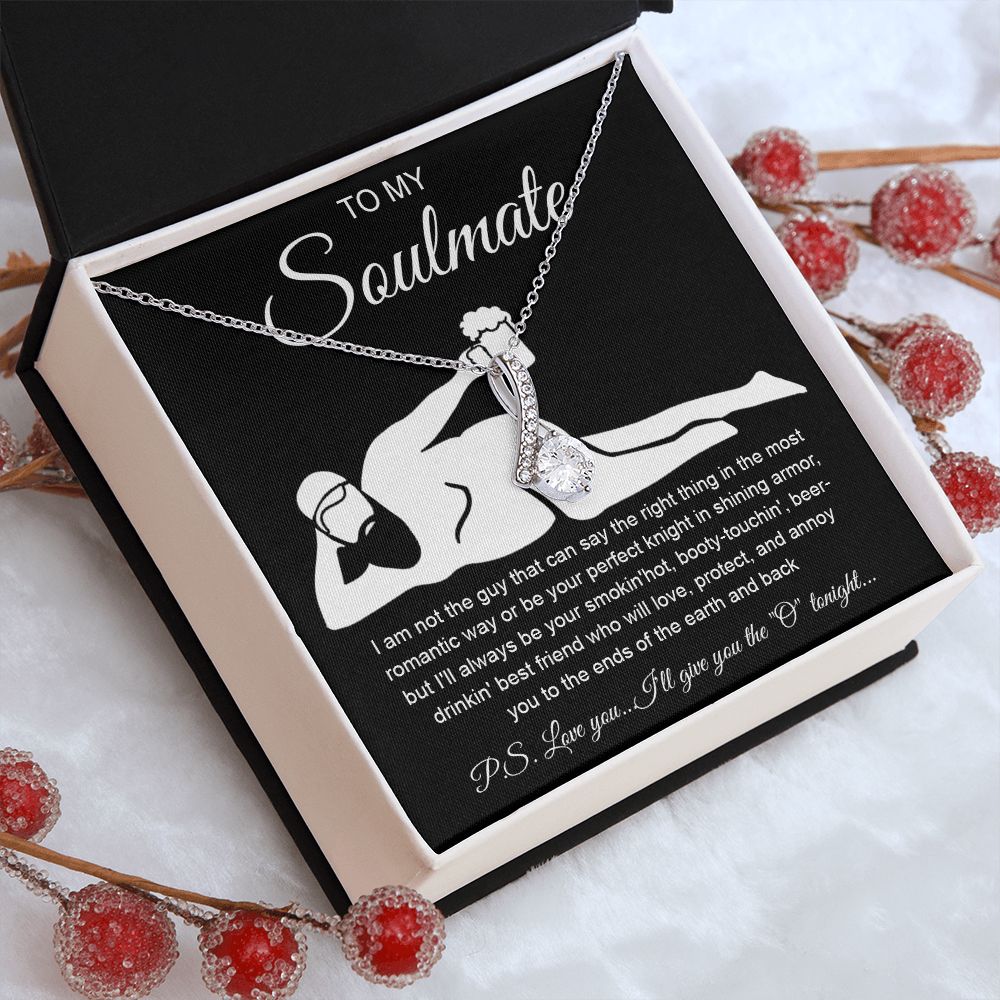 To My Soulmate Necklace For Women, Funny Gifts For Girlfriend,Valentine Christmas Presents For Girlfriend, Best Birthday Meaningful Gift Ideas For Wife, Women Romantic Jewelry For Her Anniversary Message Card and Gift Box Styles Allruing Necklace