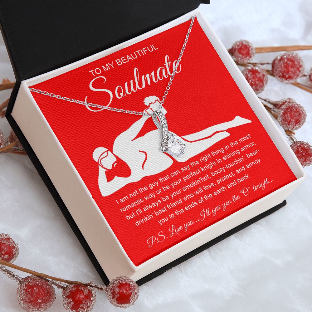 To My Beautiful Soulmate Necklace For Women, Funny Gifts For Girlfriend,Valentine Presents For Girlfriend, Best Birthday Meaningful Gift Ideas For Wife, Women Romantic Jewelry For Her Anniversary Message Card and Gift Box Styles Allruing Necklace