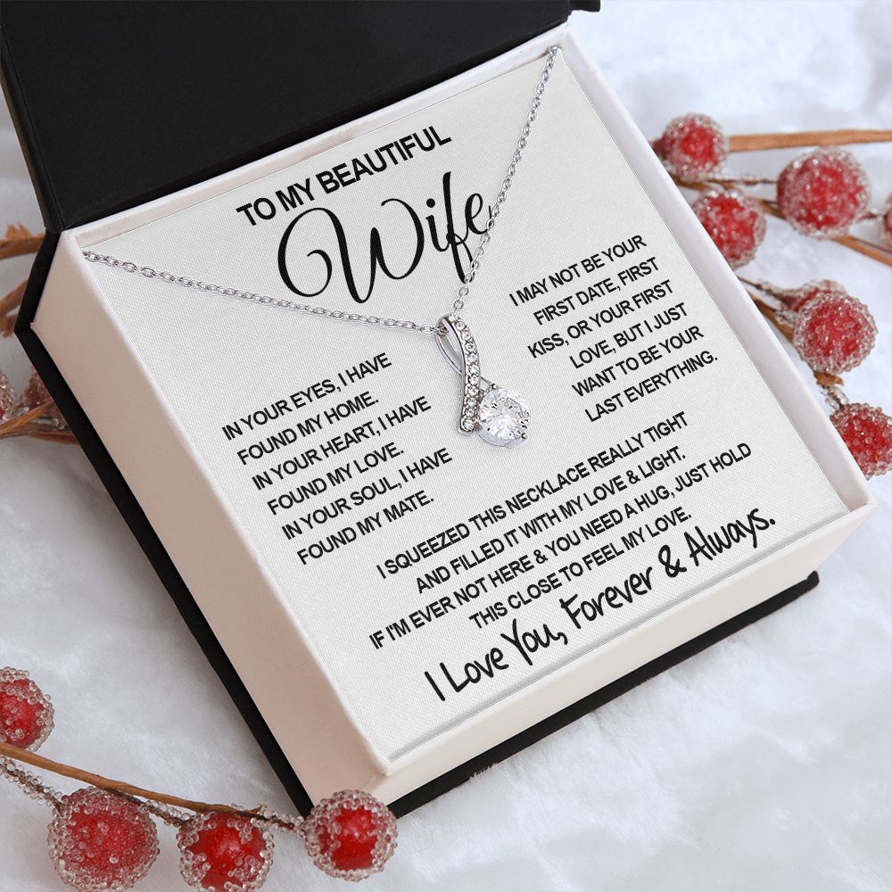 To My Beautiful Wife Necklace, Soulmate Jewelry For Women, Wife Necklace From Husband, Soulmate Birthday Gifts Necklace For Wife, Soulmate Gifts For Her, To My Future Wife Necklace Soulmate Allruing Necklace