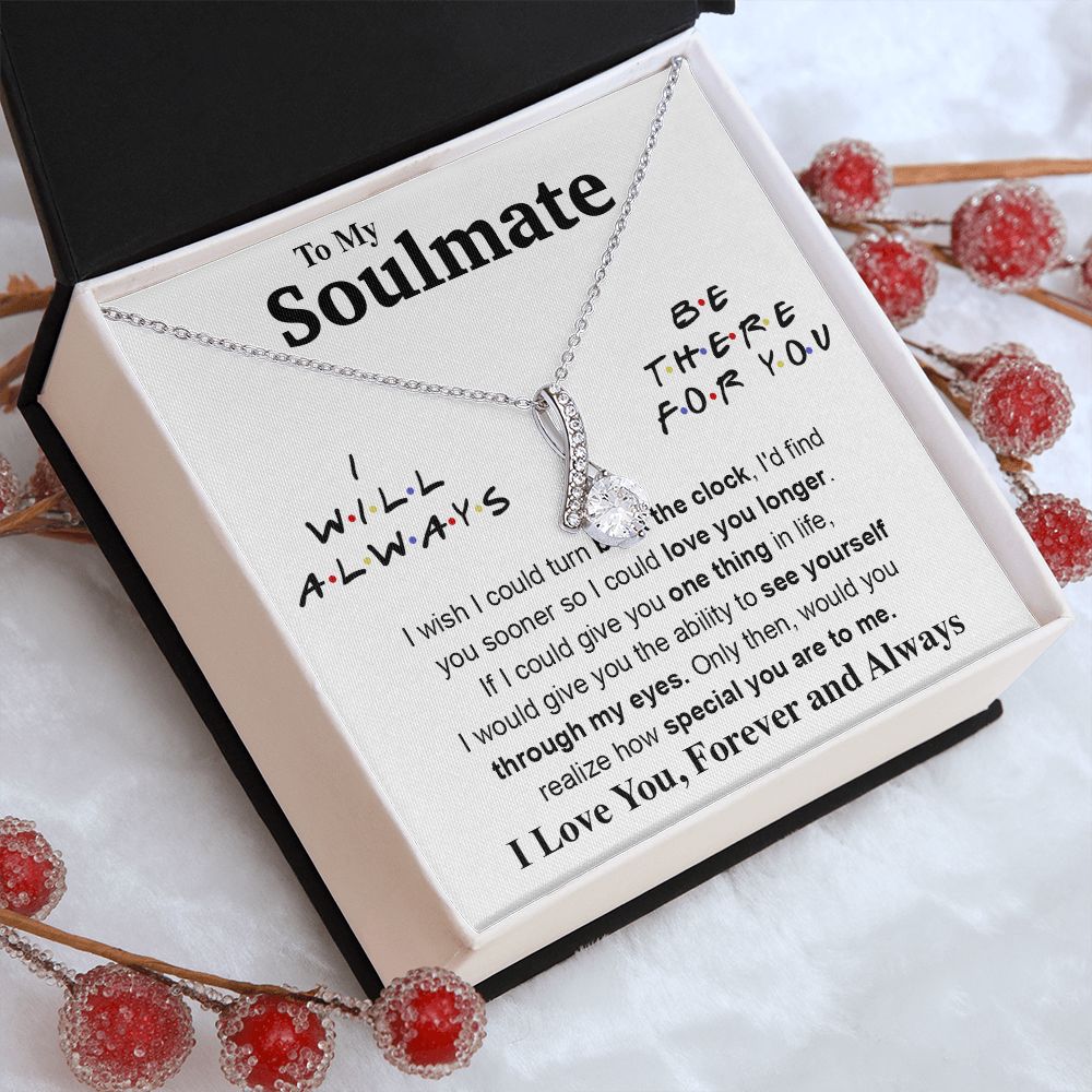 To My Soulmate Necklace To My Future Wife Gifts, Promise Necklace For Her, Fiance Gifts For Her, Valentine Gifts For Soulmate From Husband With Message Card Box LED, Soulmate Necklace For Women, To My Wife Necklace Allruing Necklace