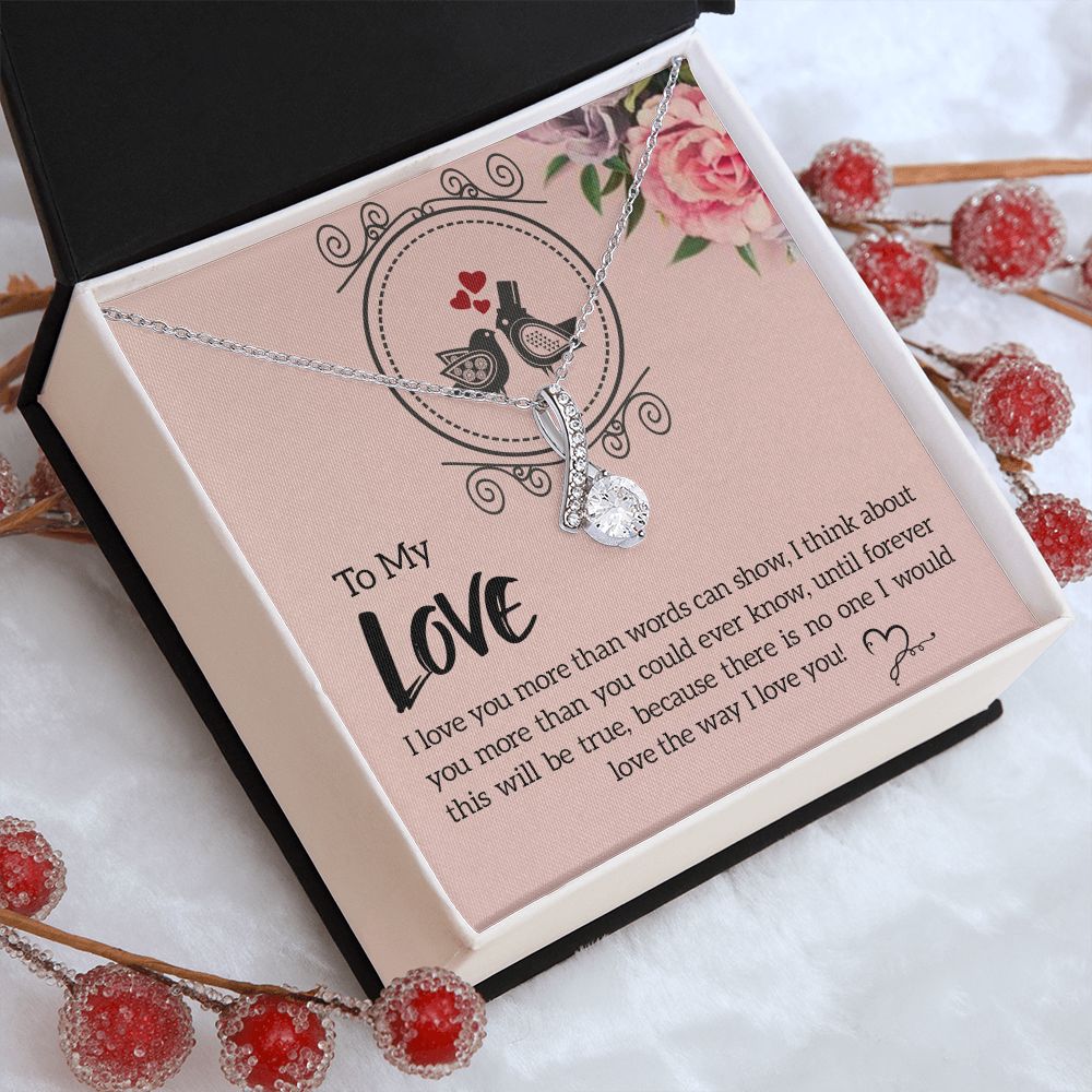 The Love Knot Necklace To My Love Knot Necklace, Happy First anniversary, Unique Gift from Husband, Best Jewelry for Wife, Dear Wife, Necklace Message Card and Gift Box Styles on Birthday, Christmas, Anniversary  Allruing Necklace