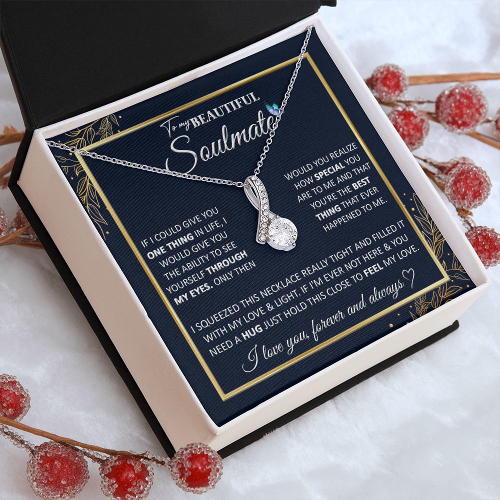 Couples Gifts, To My Dear Wife Necklace Gifts From Husband, Wedding For Wife From Husband, Wife Birthday From Husband, To My Beautiful Wife, Necklace Custom Name Message Card and Gift Box Styles on Birthday, Christmas, Wedding, Anniversary Allruing Neckla