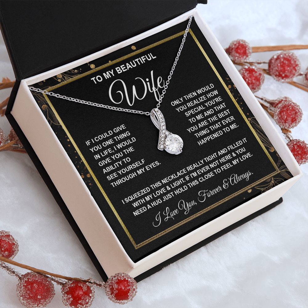 Wife Necklace Gifts From Husband, For Soulmate From Husband, Wife Gifts From Husband, Necklaces For Wife From Husband To My Soulmate Necklace Message Card and Necklace Gift Box Gift Box Styles on Birthday, Wedding, Anniversary, Valentine Allruing Necklace