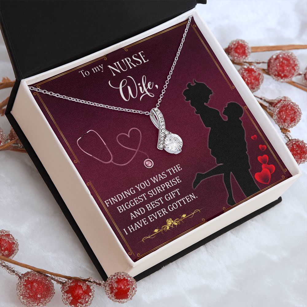 Couples Gifts,To My Nurse Wife Girlfriend Necklace Gifts From Husband, Wedding Anniversary Jewelry For Wife From Husband, Wife Birthday From Husband, To My Beautiful Wife Girlfriend Message Card and Gift Box styles On Birthday, Christmas, Anniversary  All