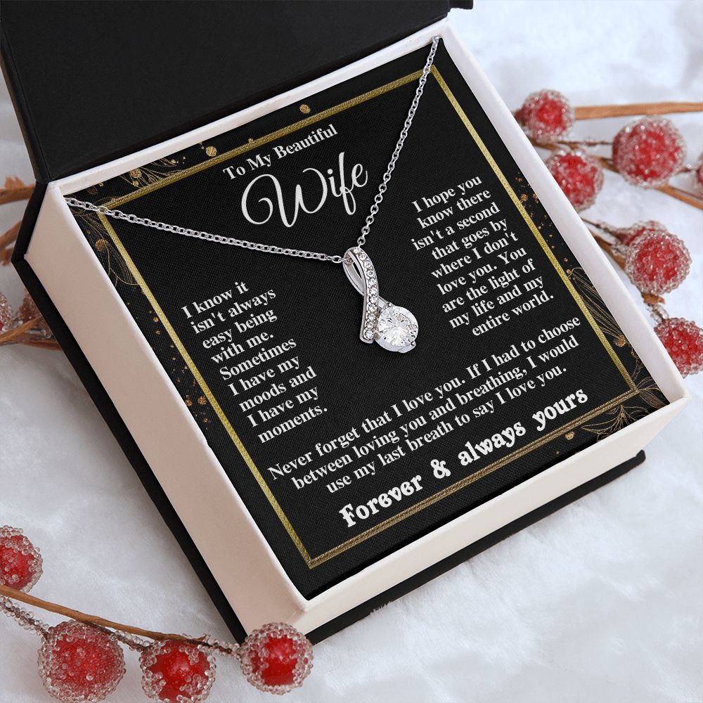 Gifts for Wife Necklace from Husband, Gifts for Wife from Husband, Birthday Gifts for Her Gifts Soulmate Message Card and Necklace Gift Box Gift Box Styles on Birthday, Wedding, Anniversary, Valentine Allruing Necklace