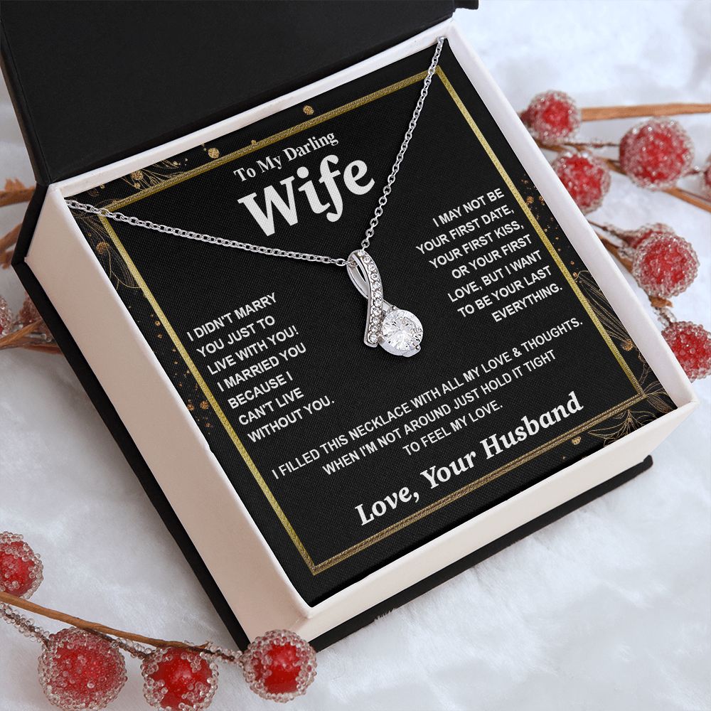 Valentine Gifts for Wife Necklace from Husband, Gifts for Wife from Husband, Wedding Gifts for Her Gifts Soulmate Message Card and Necklace Gift Box Gift Box Styles on Birthday, Wedding, Anniversary, Valentine Allruing Necklace