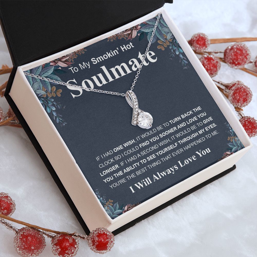 Gifts For Soulmate Birthday Gifts From Husband Necklace Valentines Day, Necklace for Future Soulmate, Wedding Birthday Jewelry for Wife Necklace Gifts from Husband - Soulmate Gift Necklace with Message Card and Gift Box Allruing Necklace