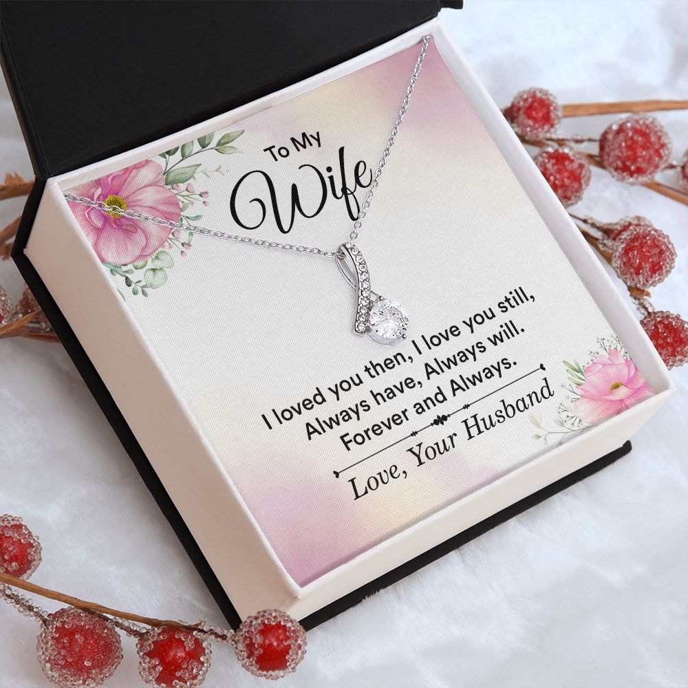 To My Wife Necklace, Wife Necklace, Wife Gift, WIfe Gift From Husband, Happy Anniversary, Meaningful Necklace Message Card and Gift Box Styles on Birthday, Christmas, Anniversary Allruing Necklace