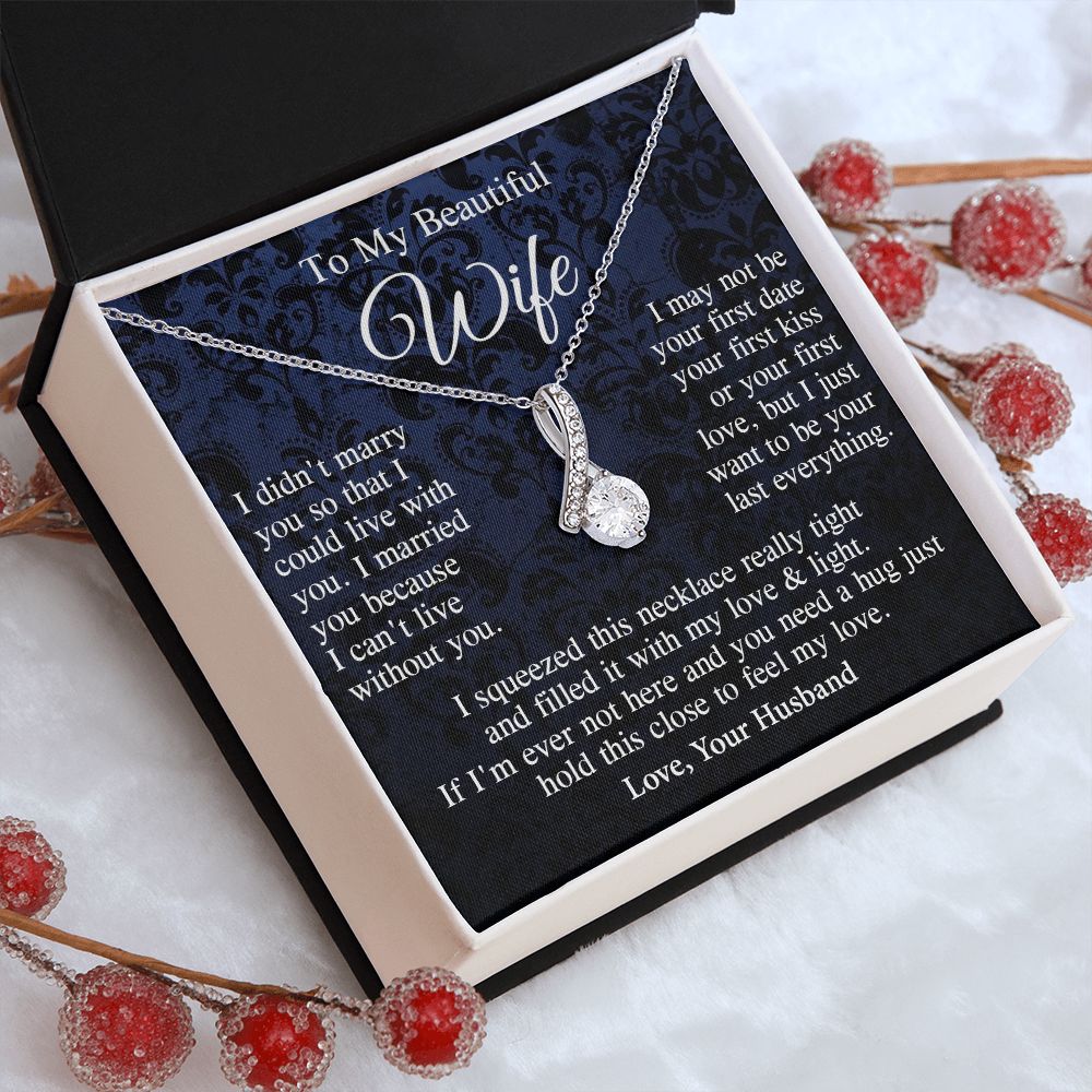 Wife Necklace Gift From Husband, Anniversary Romantic Gifts for Wife from Husband, Wife Valentine Gifts Message Card and Necklace Gifts Box Gift Box Styles on Birthday, Wedding, Anniversary, Valentine Allruing Necklace