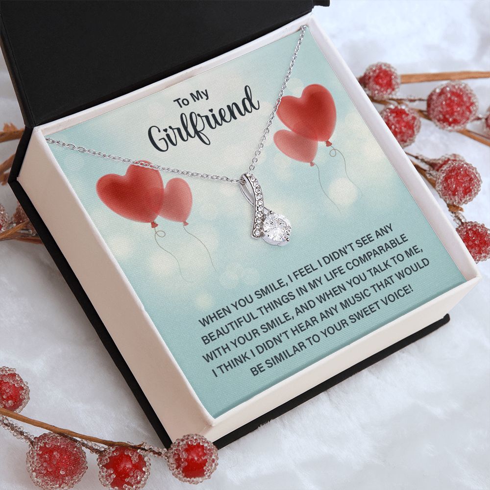 Love Knot Necklace To My Girlfriend Gifts From Boyfriend, Girlfriend Jewelry, Girlfriend Birthday Anniversary For Girlfriend Gift, Necklace Message Card and Gift Box Styles on Birthday, Christmas, Anniversary Allruing Necklace
