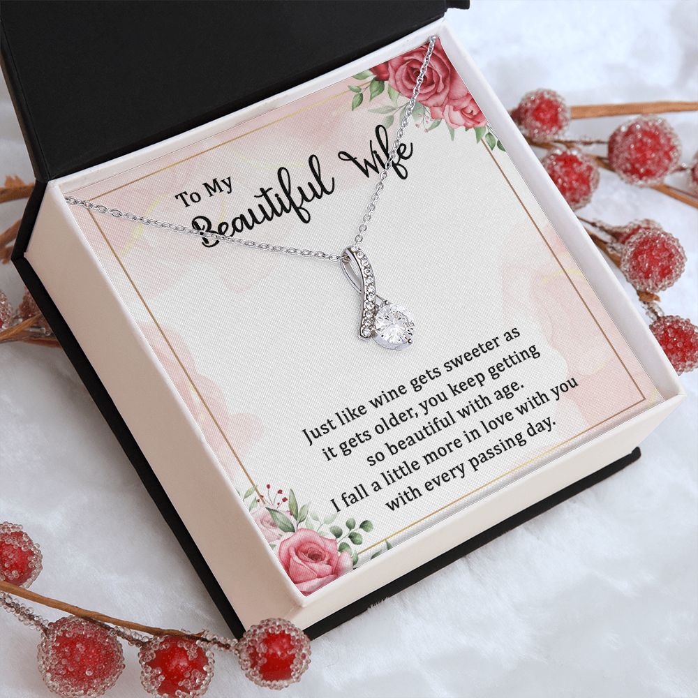 To My Wife Necklace Romantic Gifts For Her Unique Necklaces For Wife From Husband Cute Valentines Day Anniversary Birthday For Wife, Meaningful Necklace Message Card and Gift Box Styles on Birthday, Christmas, Anniversary Allruing Necklace