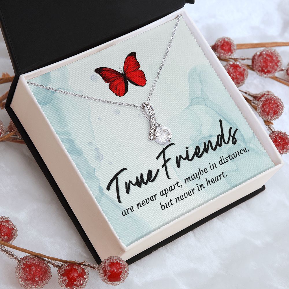 To My True Girlfriend Necklace, Brother to Sister, Birthday For Sister from Brother, Love Knot Meaningful Necklace Message Card and Gift Box Styles on Birthday, Christmas, Anniversary Allruing Necklace