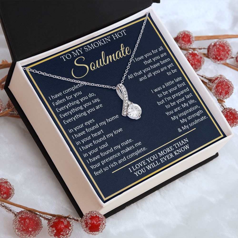 Couples Gifts, To My Smokin Hot Wife Necklace Gifts From Husband, Wedding Anniversary For Wife From Husband, To My Beautiful Wife, Necklace Custom Name Message Card and Gift Box Styles on Birthday, Christmas, Wedding, Anniversary Allruing Necklace