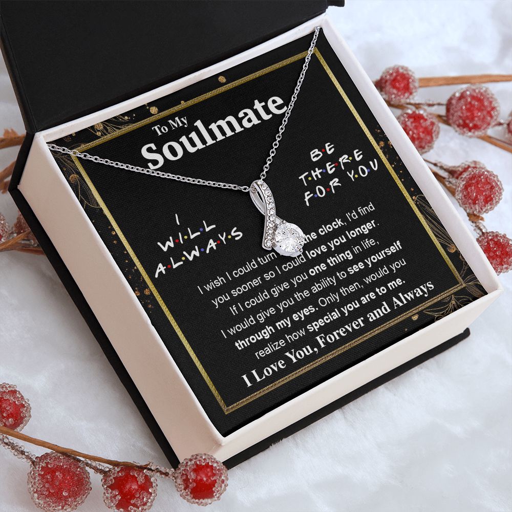 To My Soulmate Necklace To My Future Wife Necklace Gifts, Promise Necklace For Her, Fiance Gifts For Her, Wedding Necklace Gifts For Soulmate From Husband With Message Card Box LED, Soulmate Necklace For Women, To My Wife Necklace Allruing Necklace