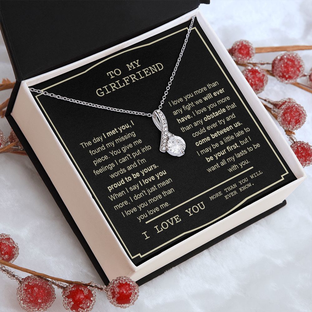 Couples Gifts, To My Boyfriend Necklace Gifts From Husband, Wedding Anniversary Jewelry For Wife From Husband, Necklace Customer Name Message Card and Gift Box styles On Birthday, Christmas, Anniversary Allruing Necklace