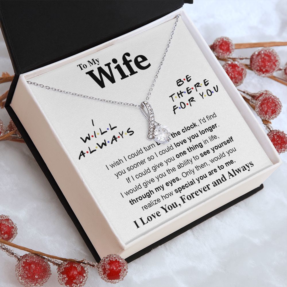 To My Wife Necklace To My Future Wife Gifts, Promise Necklace For Her, Fiance Gifts For Her, Valentine Gifts For Soulmate From Husband With Message Card Box LED, Soulmate Necklace For Women, To My Wife Necklace Allruing Necklace