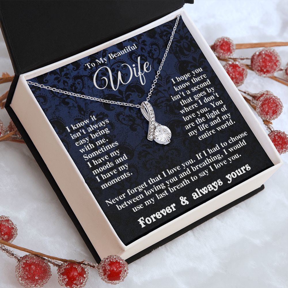 Gifts for Wife Necklace from Husband, Gifts for Wife from Husband, Wedding Gifts for Her Gifts Soulmate Message Card and Necklace Gift Box Gift Box Styles on Birthday, Wedding, Anniversary, Valentine Allruing Necklace