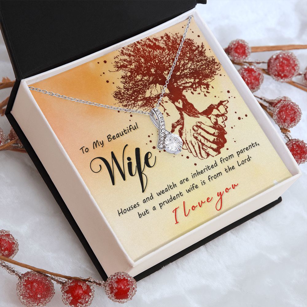 Couples Gifts, Beautiful Wife Necklace Gifts From Husband, Wedding Anniversary Jewelry For Wife From Husband, Wife Birthday From Husband, To My Soulmate Message Card and Gift Box styles On Birthday, Christmas, Anniversary  Allruing Necklace