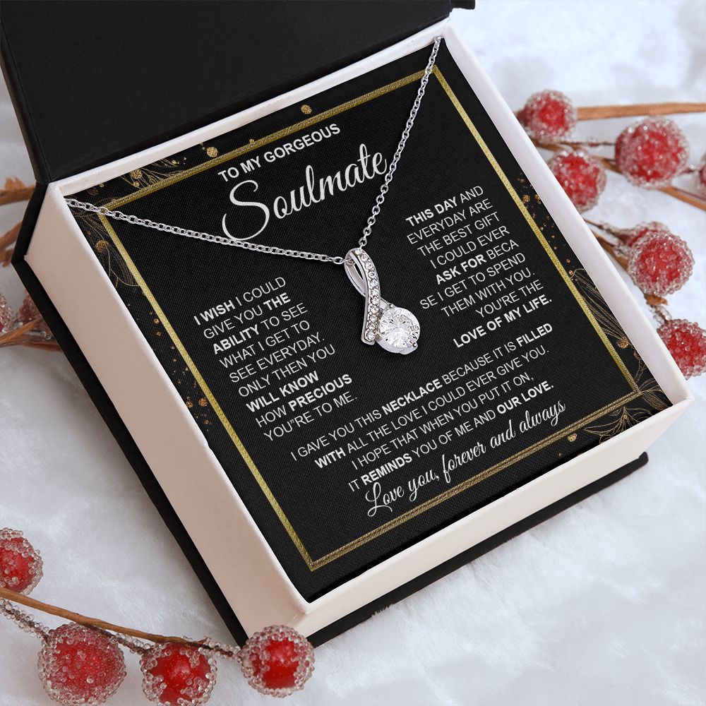to My Soulmate Necklace from Husband, Necklaces for Wife from Husband, to My Soulmate Necklace for Women, Soulmate Jewelry for Wife Wedding Jewelry Gifts for Wife Valentine Gifts from Husband Allruing Necklace