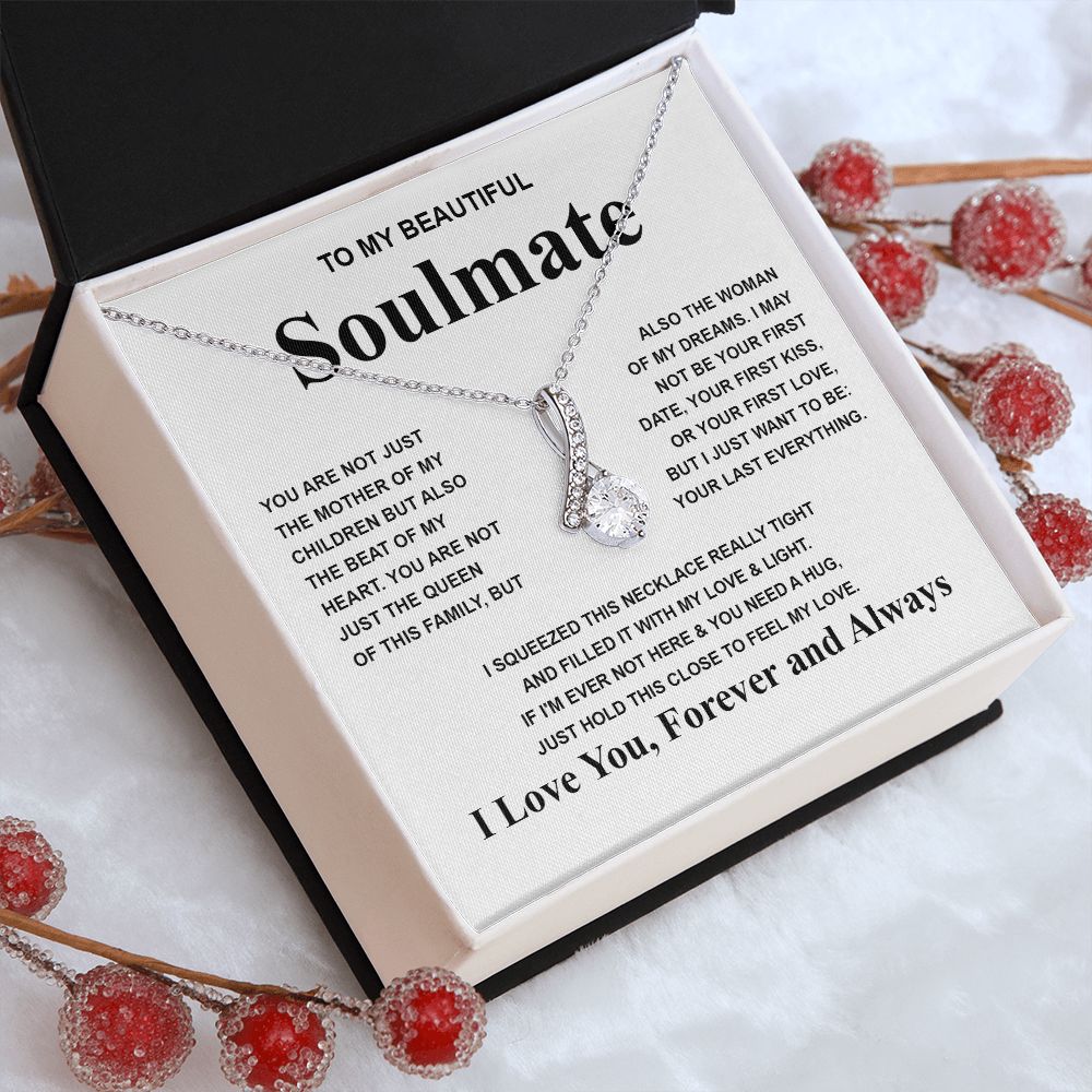 Gifts For Soulmate Birthday Gifts From Husband Necklace Valentines Days, Necklace for Future Soulmate, Valentine Necklace Jewelry for Wife Necklace Gifts from Husband - Soulmate Gift Necklace with Message Card and Gift Box Allruing Necklace
