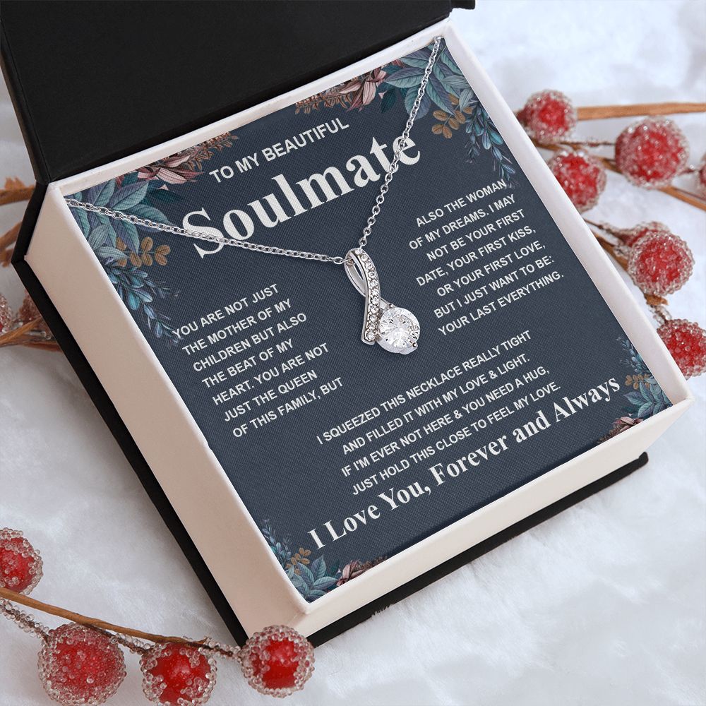 Gifts For Soulmate Birthday Gifts From Husband Necklace Valentines Days, Necklace for Future Soulmate, Birthday Wedding Jewelry for Wife Necklace Gifts from Husband - Soulmate Gift Necklace with Message Card and Gift Box Allruing Necklace