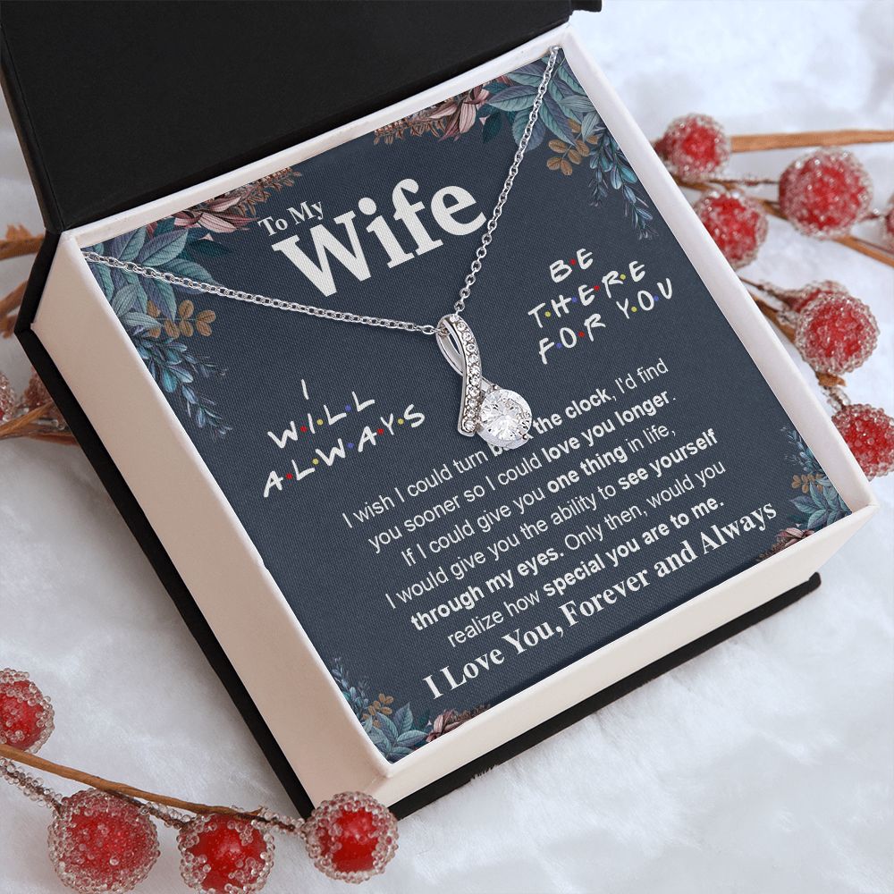 To My Wife Necklace To My Future Wife Necklace Gifts, Promise Necklace For Her, Fiance Gifts For Her, Anniversary Necklace Gifts For Soulmate From Husband With Message Card Box LED, Soulmate Necklace For Women, To My Wife Necklace Allruing Necklace
